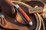 Redsaddle Folding Knife 7" Handmade Damascus Steel Pocket Knife by JW SteelCrafts