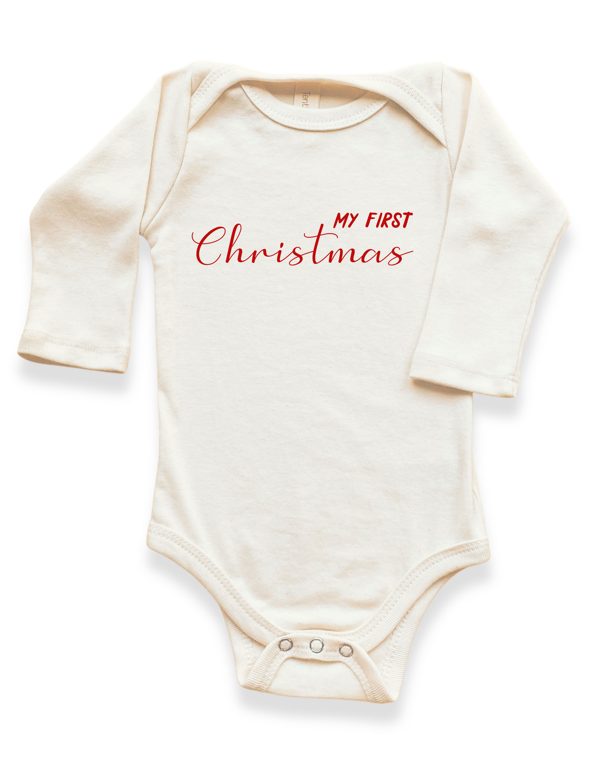 My First Christmas Organic Baby Bodysuit Long Sleeve by Tenth & Pine