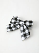 Winter Christmas Plaid Bow Hair Clip