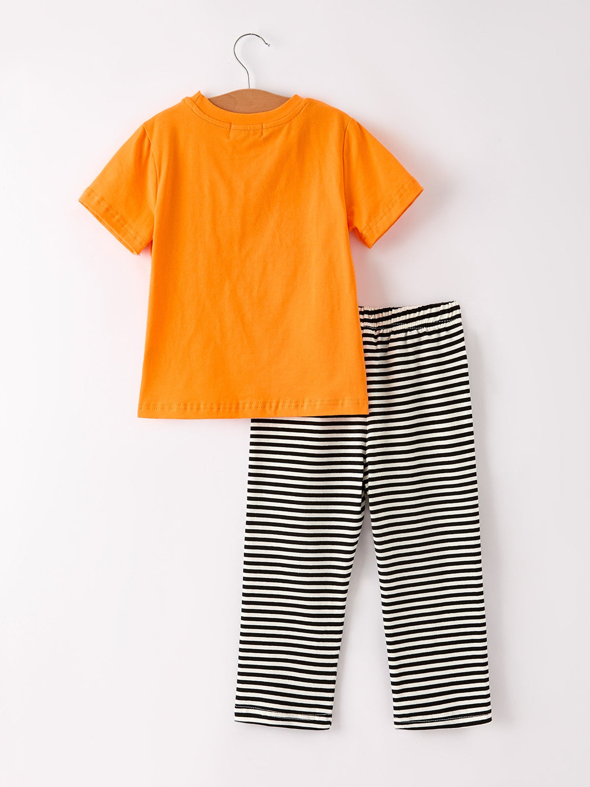 Halloween Striped Boy Set with Cat Smocking Embroidery –  Perfect for Fall