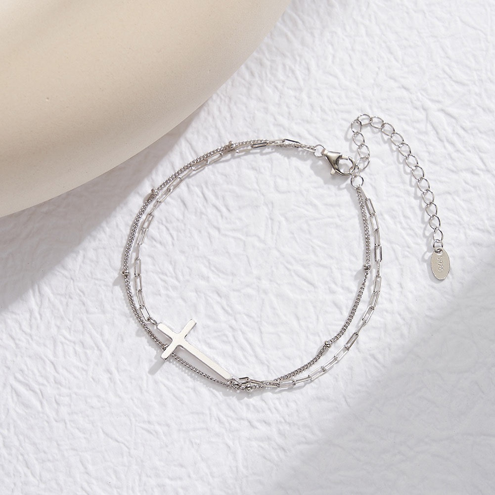 Faith Cross Layered Bracelet