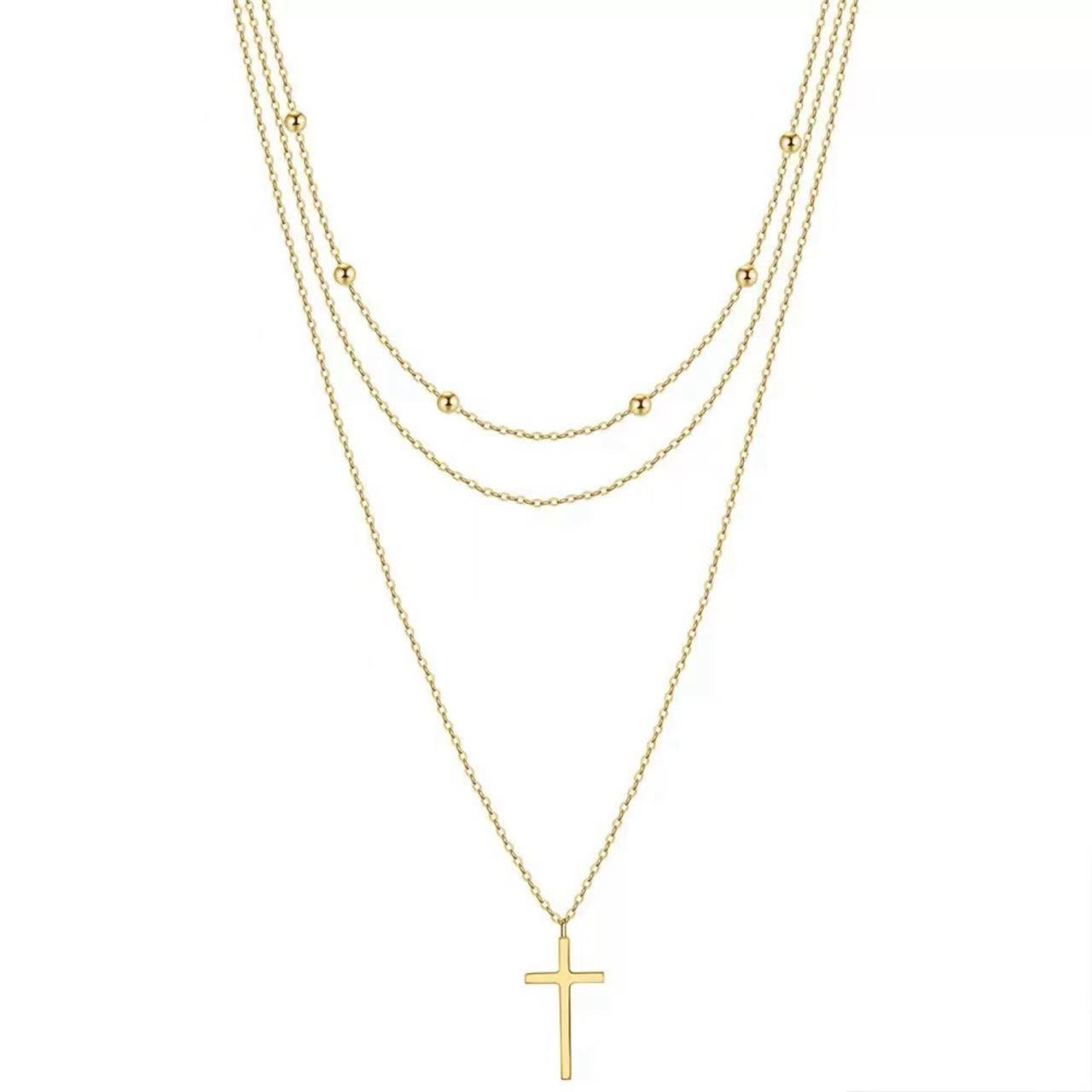 Dainty Cross Layered Necklace