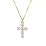 Pearl Cross Pendant Necklace
