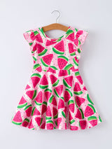 Summer Watermelon Pattern Girls Dress