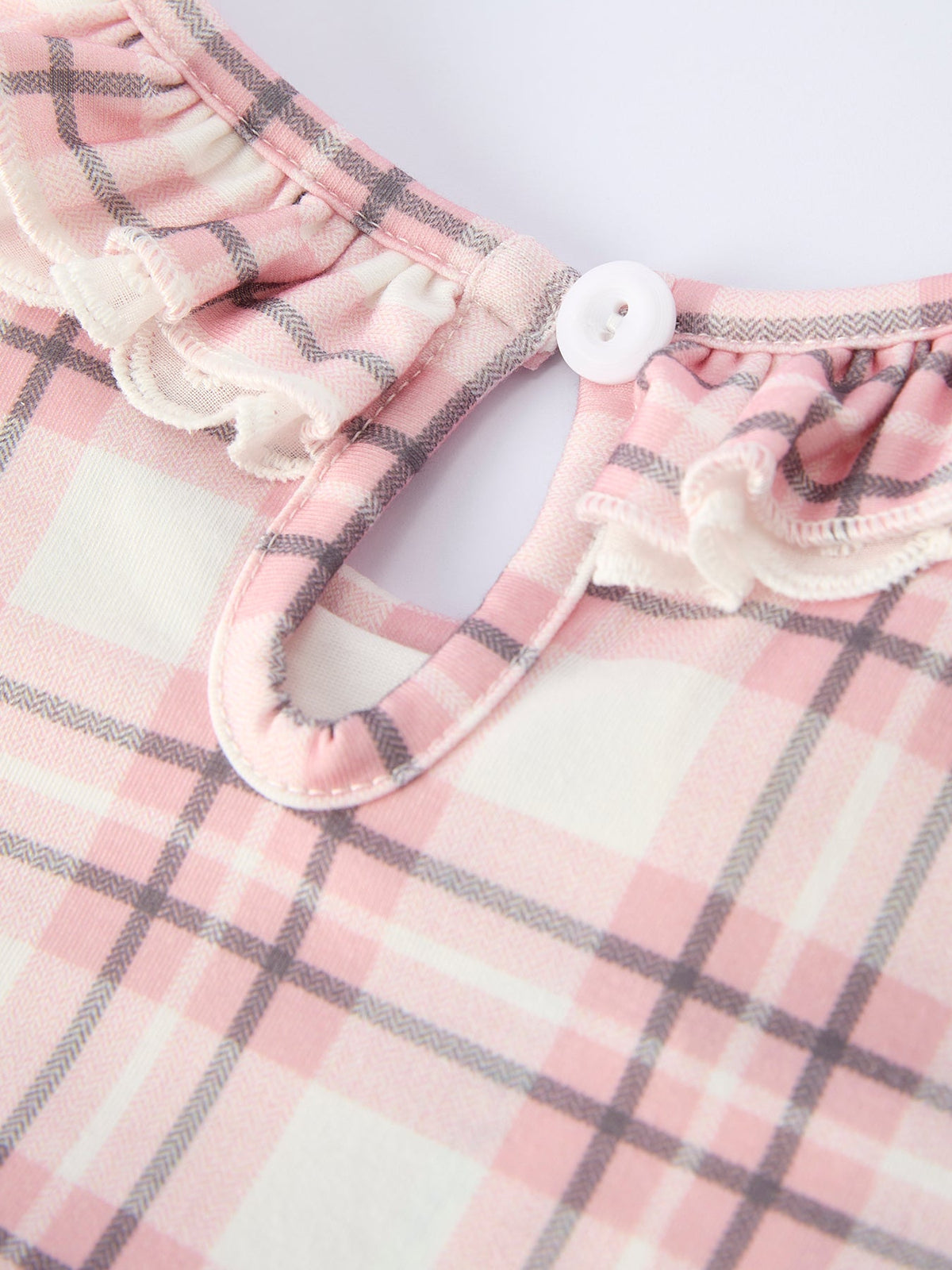 Western Horse Embroidered Smocked Plaid Girls Dress