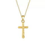 Hammered Cross Pendant Necklace