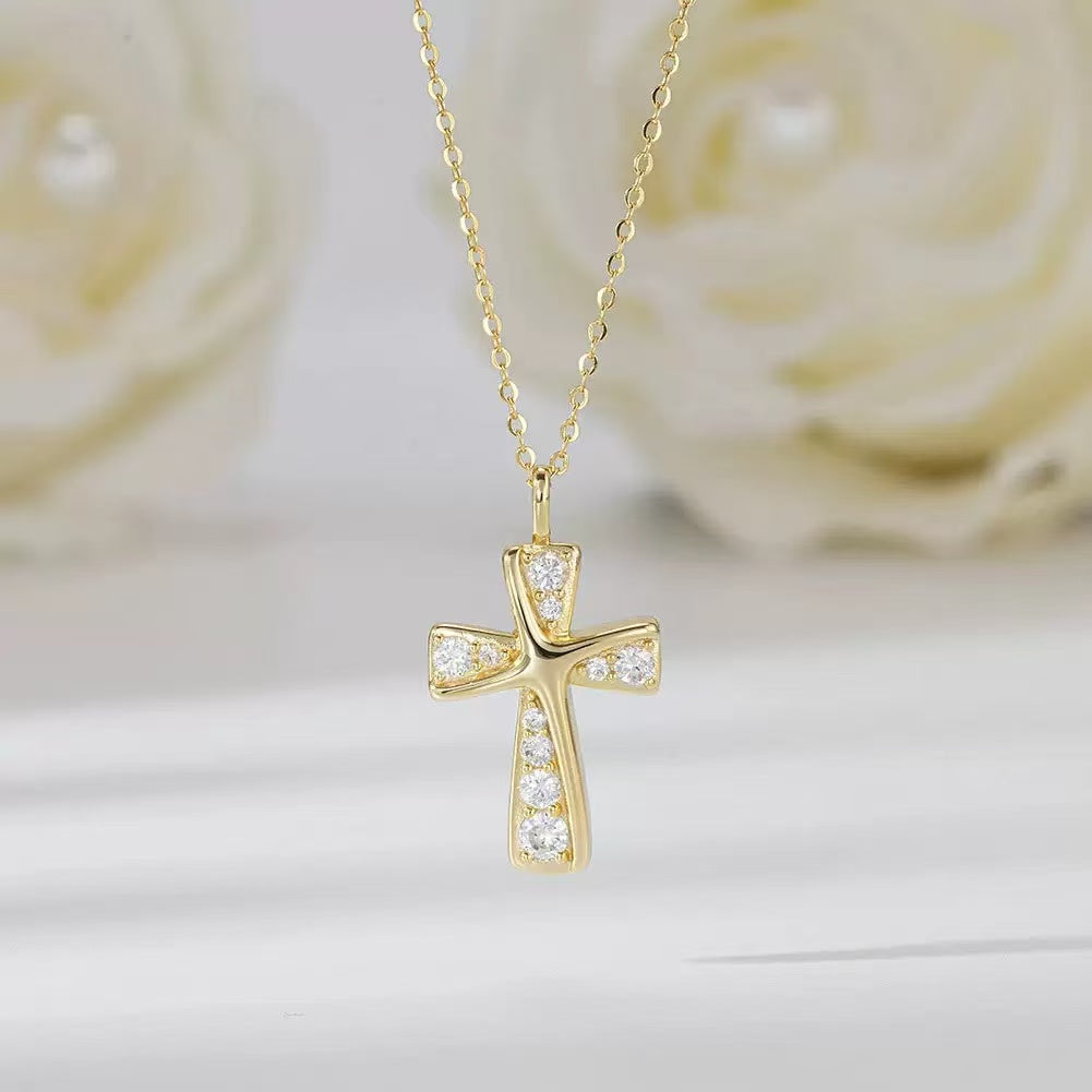 Pave Cross Pendant Necklace