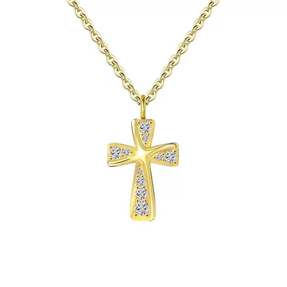 Pave Cross Pendant Necklace