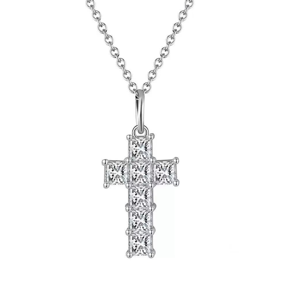Baguette Cross Pendant Necklace