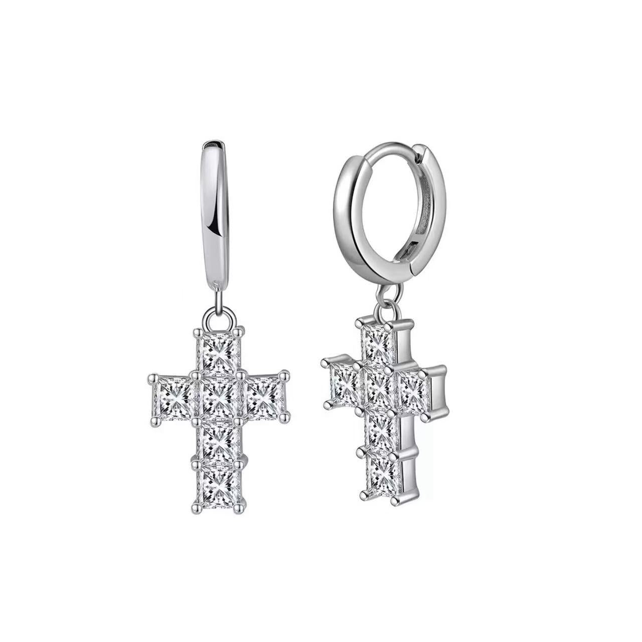 Princess Cross Drop Earrings