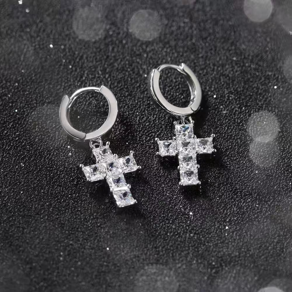 Princess Cross Drop Earrings