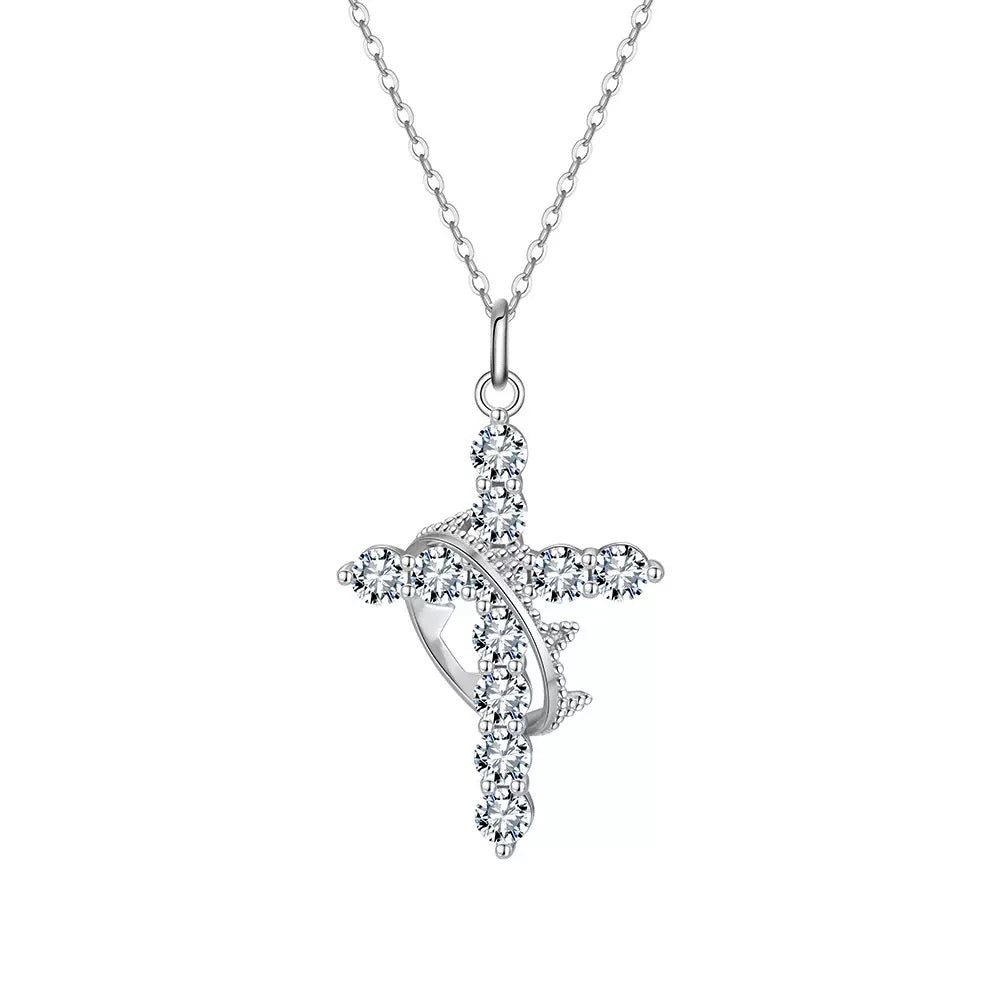 Halo Cross Pendant Necklace
