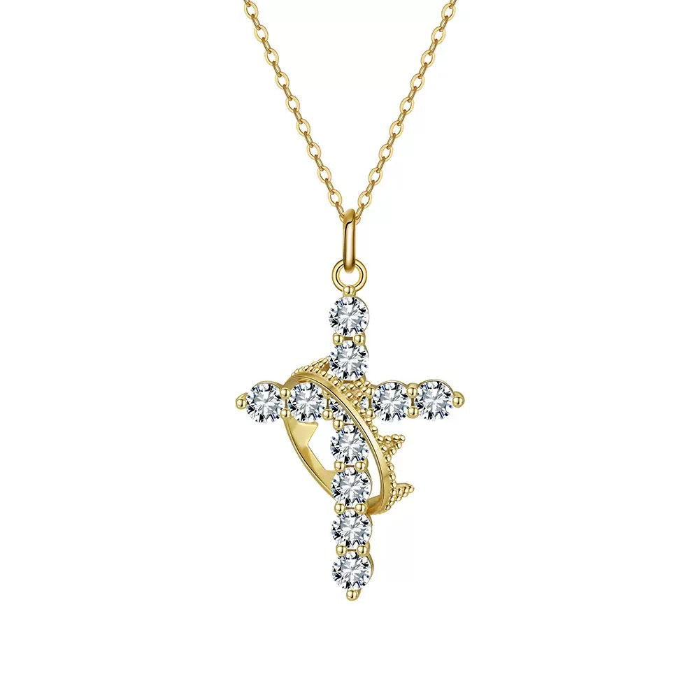 Halo Cross Pendant Necklace