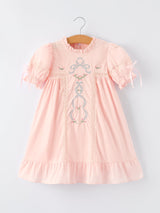 Embroidered Lace Girls' Short-sleeved Dress