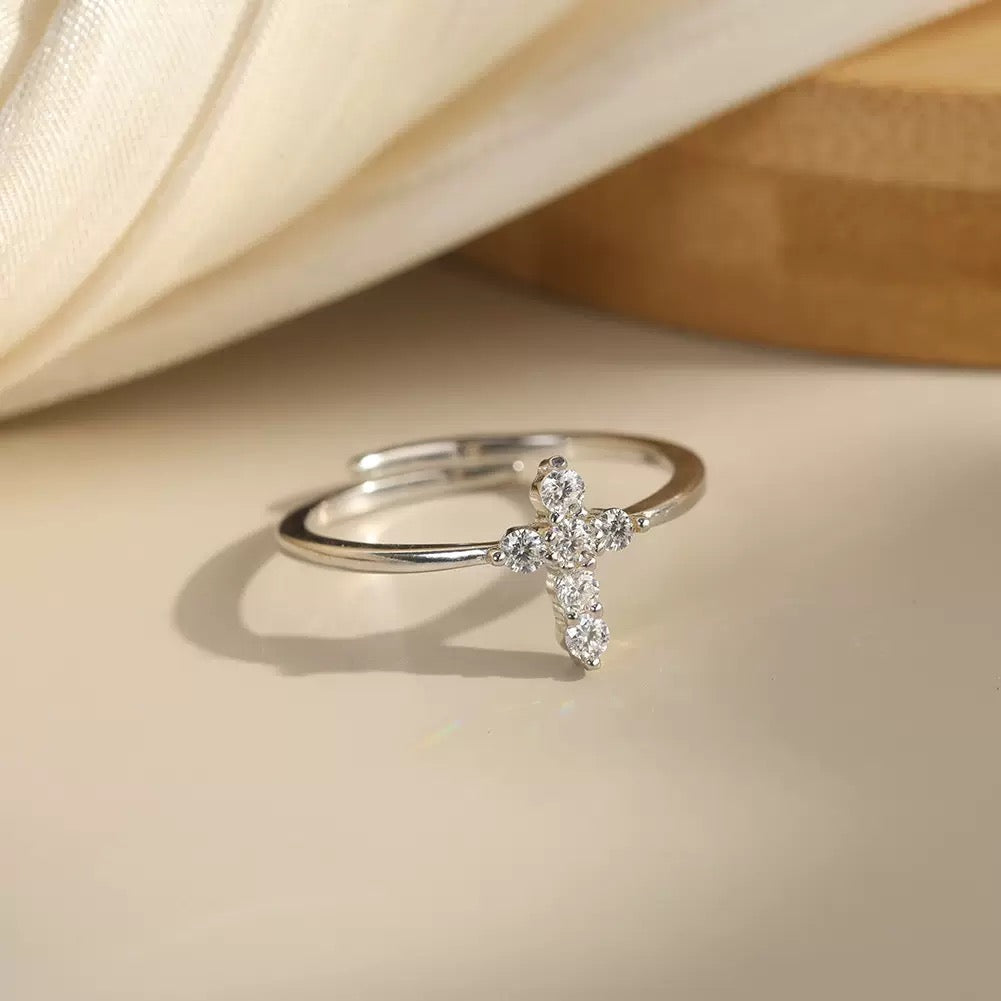 Cross Accent Adjustable Ring by Starlight Jewelry, product image 5