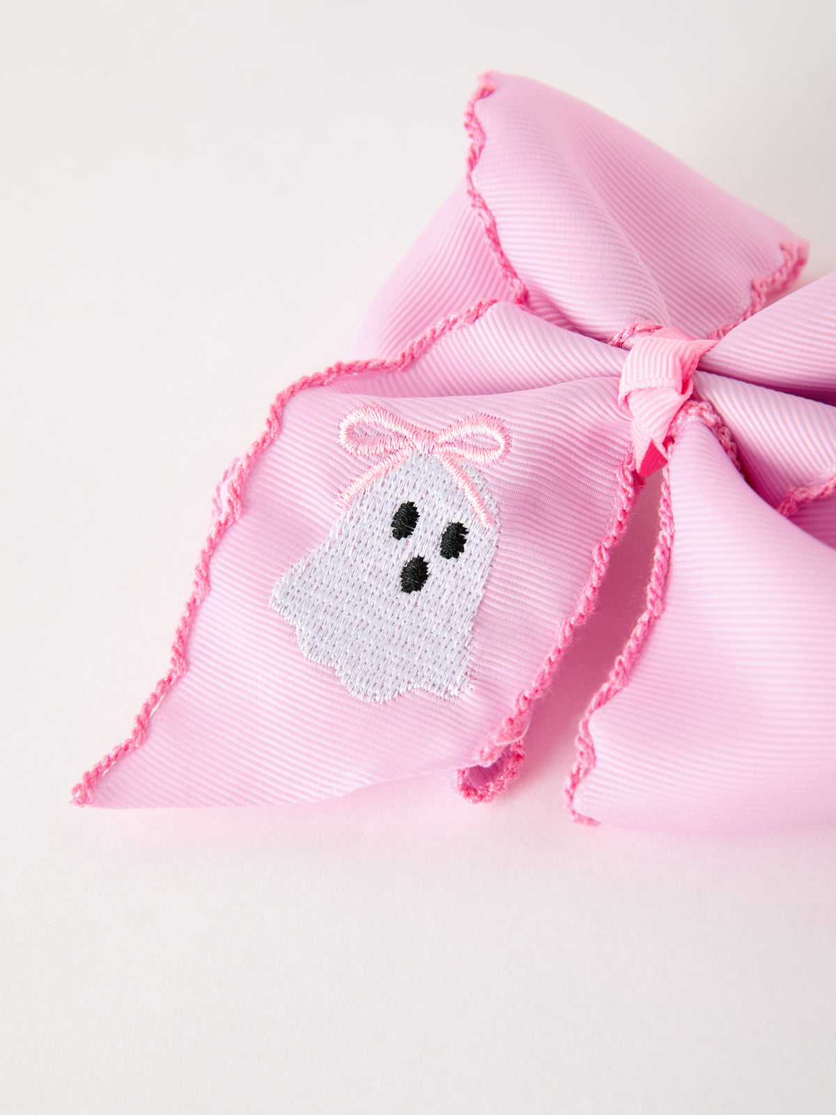 Halloween Girls Pink Ghost Embroidered 6.25
