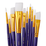 Studio White Nylon Brush Set - Acrylic & Watercolor - 10 pc