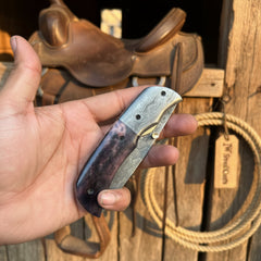 Rosewood Ridge Folder Knife 6" Handmade Rosewood Handle Liner Lock by JW SteelCrafts, product image 2