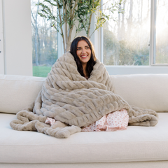 Double Ruched Faux Fur Throw Blankets by Saranoni, product image 44