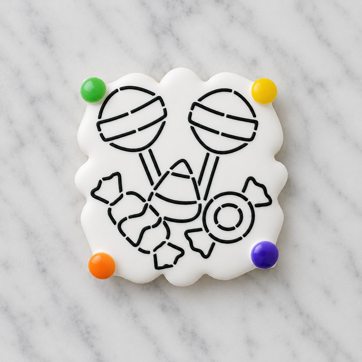 Halloween Candy PYO Cookie Stencil