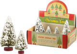Snowy Mini Bottle Brush Tree Set in Retro Box