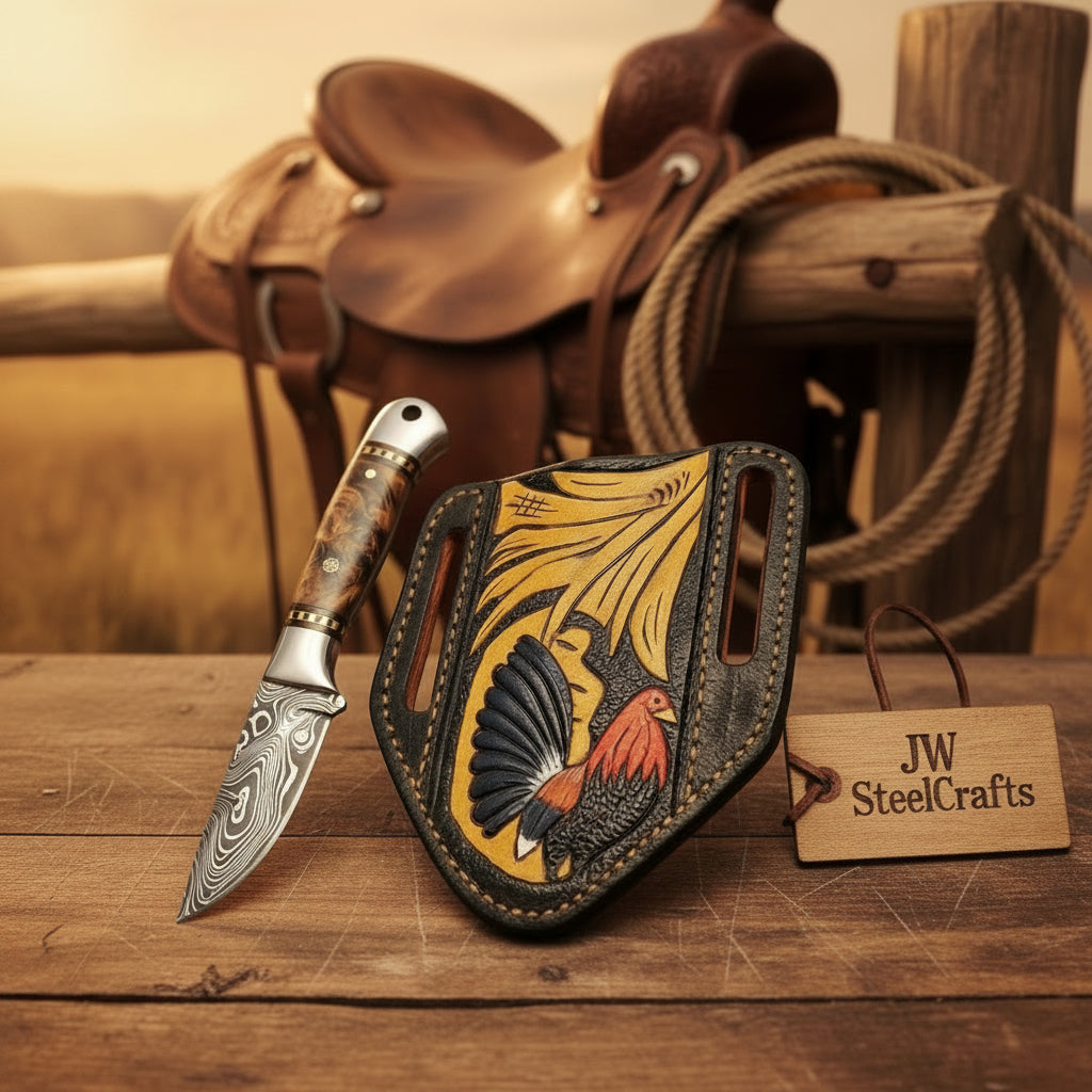 Amber Burl Buckaroo Knife 7