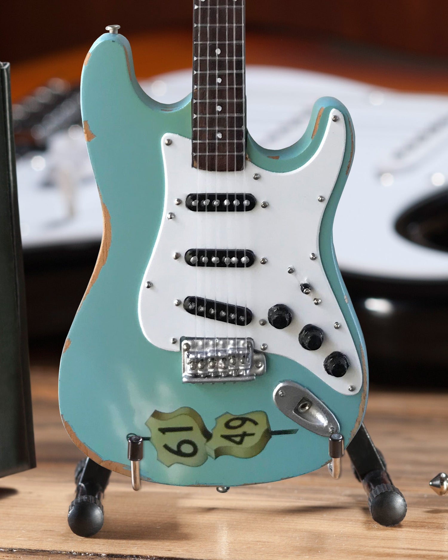 Officially Licensed Kenny Wayne Shepherd Mini Fender™ Strat™ Crossroads Blue Guitar Model