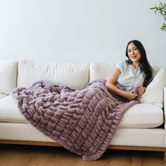 Double Ruched Faux Fur Throw Blankets by Saranoni, product image 38
