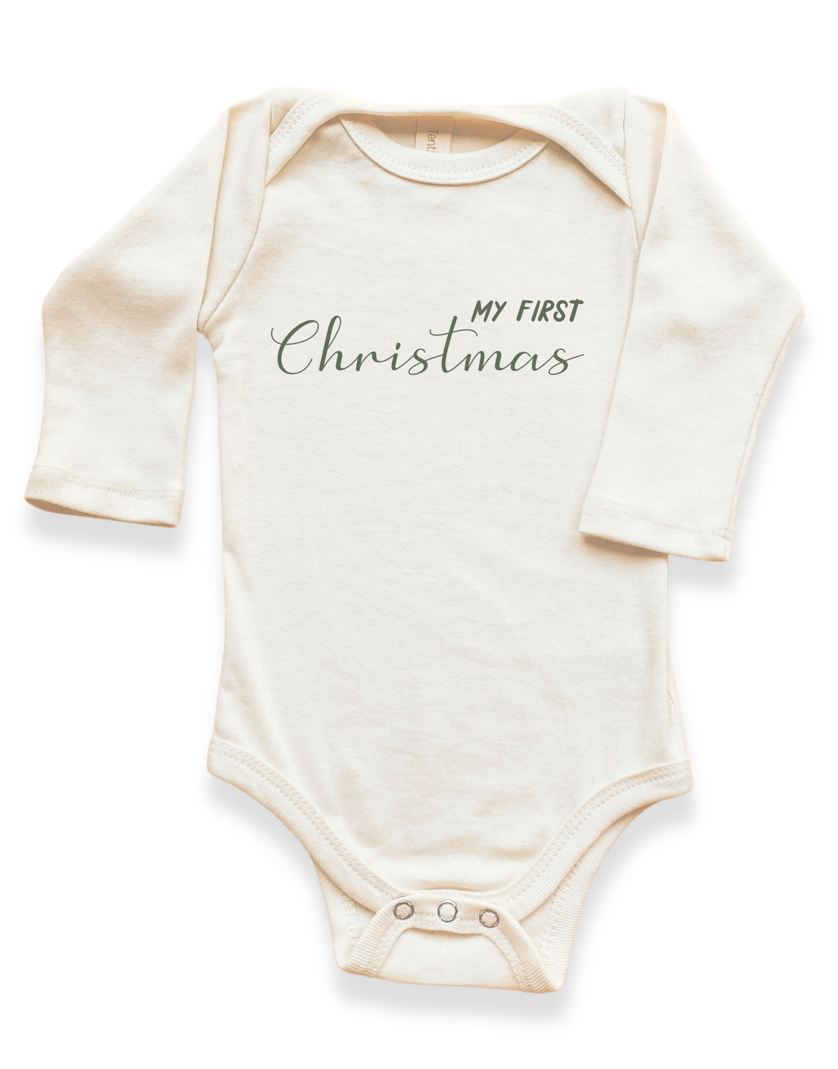My First Christmas Organic Baby Bodysuit Long Sleeve by Tenth & Pine, product image 2