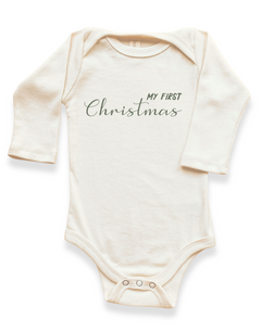 My First Christmas Organic Baby Bodysuit Long Sleeve by Tenth & Pine, product image 2