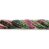 2mm Multi Color Tourmaline Plain Round Beads, 15 inch