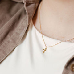 Necklace: 18kt Gold Cross by jenessawaitshop, product image 2