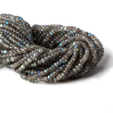 4mm Labradorite Hand Faceted Rondelle Beads 13.5 inch 144 beads