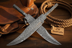 Rangehand Blade Blank Set 9" Handmade Damascus Full Tang Blank by JW SteelCrafts, product image 3