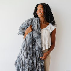 Double Ruched Faux Fur Throw Blankets by Saranoni, product image 48