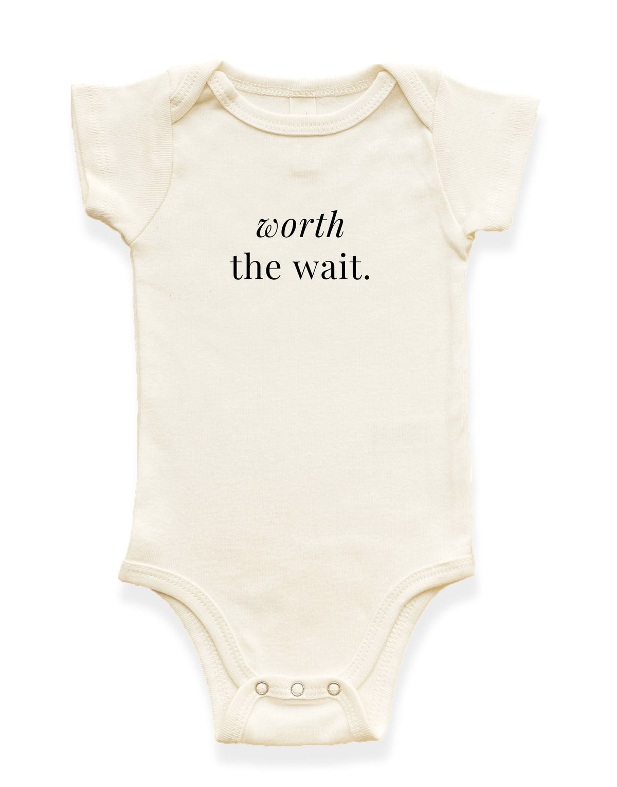 Worth The Wait Organic Cotton Baby Bodysuit by Tenth & Pine