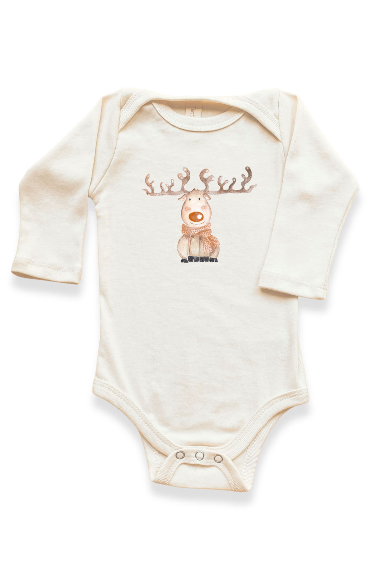 Reindeer Organic Baby Bodysuit Long Sleeve by Tenth & Pine, product image 5