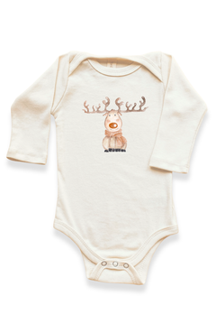 Reindeer Organic Baby Bodysuit Long Sleeve by Tenth & Pine, product image 5