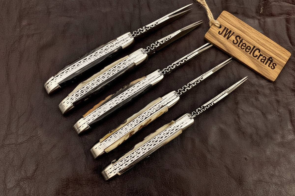Trailfold Stag Pocket Knife Set 8