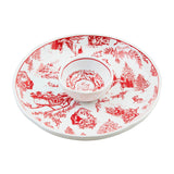 Christmas Red Toile Chip & Dip Set