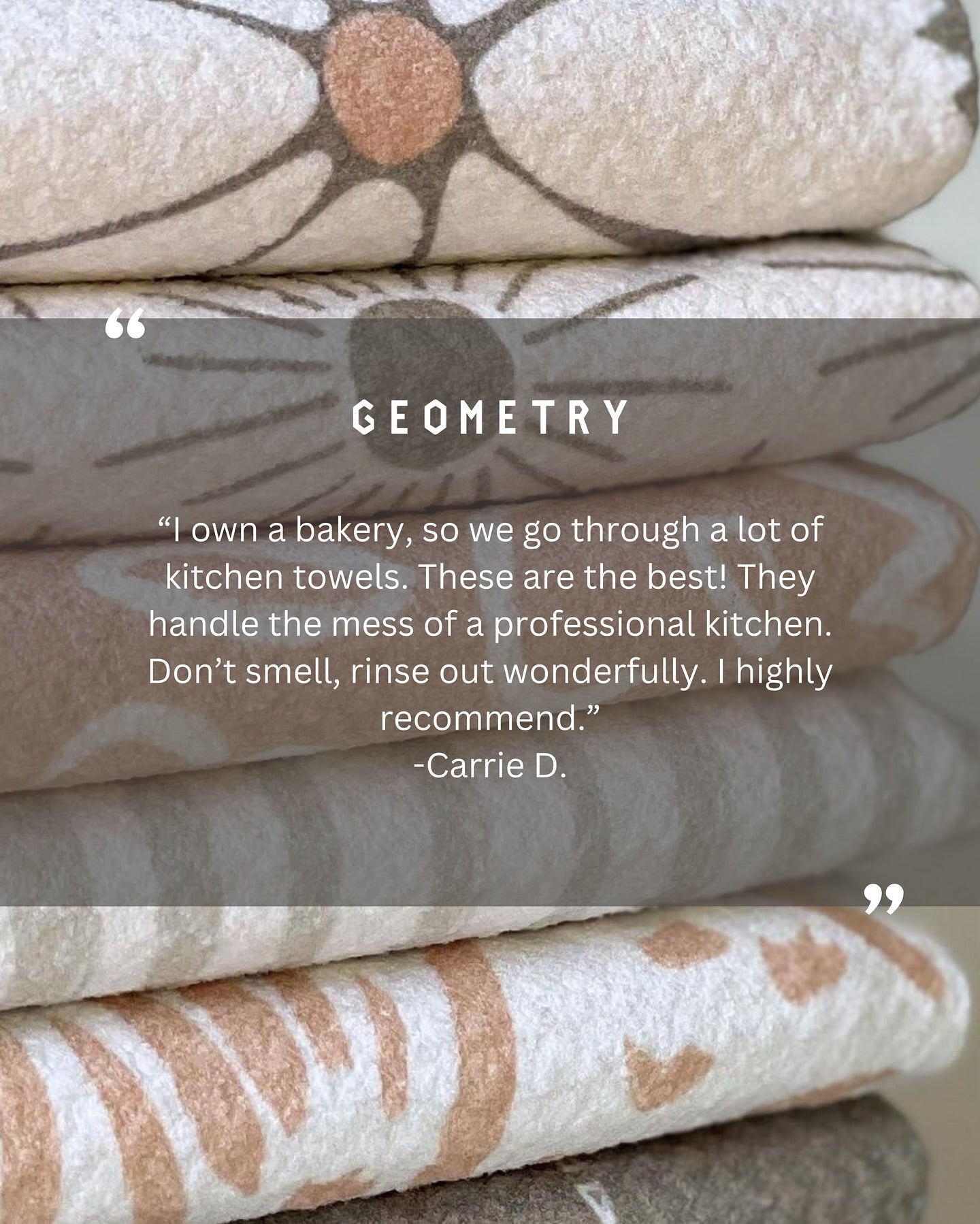 Jingle Bells Geometry Tea Towel