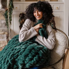 Double Ruched Faux Fur XL Throw Blankets by Saranoni, product image 29