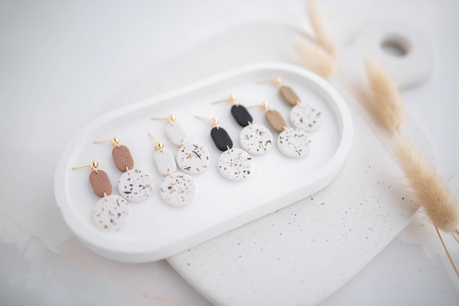 Clay Earrings | Neutral Dangles | All Things Neutral Collection