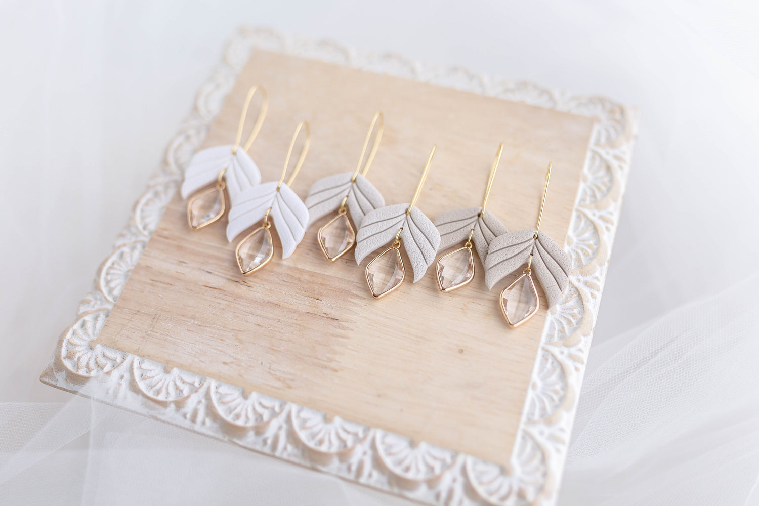 Clay Earrings | Floral Longline Hoops  | Luxe Collection
