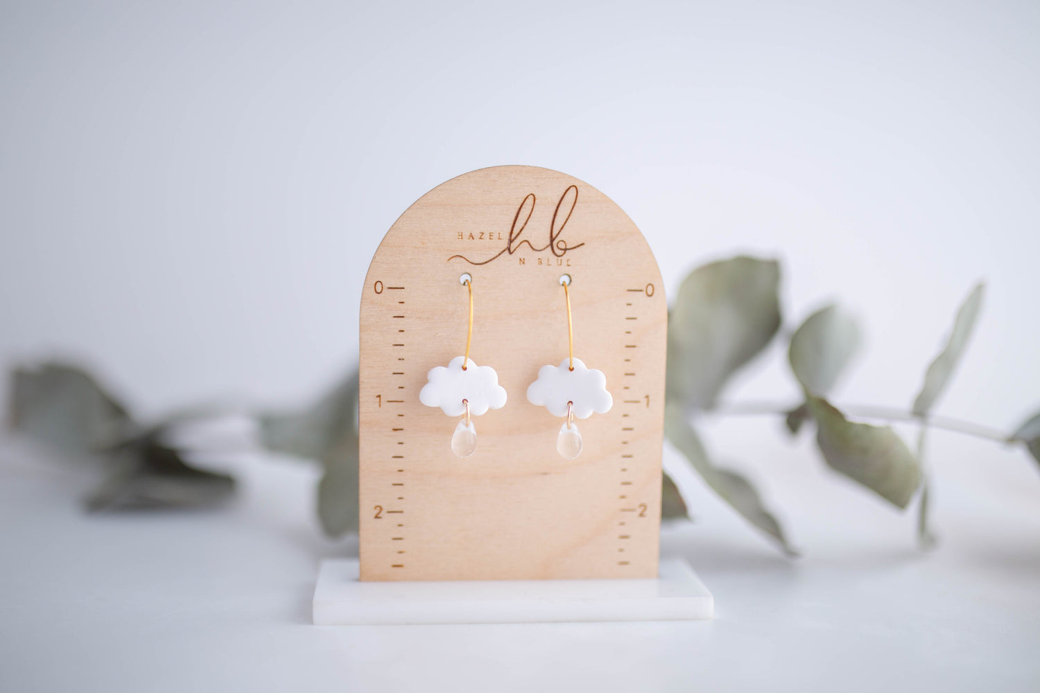 Clay Earrings | Mini Rain + Storm Cloud Hoops | In Bloom Collection