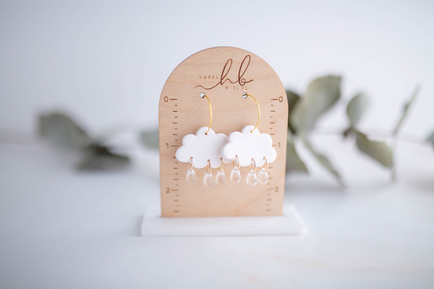 Clay Earrings | Rain + Storm Cloud Hoops | In Bloom Collection