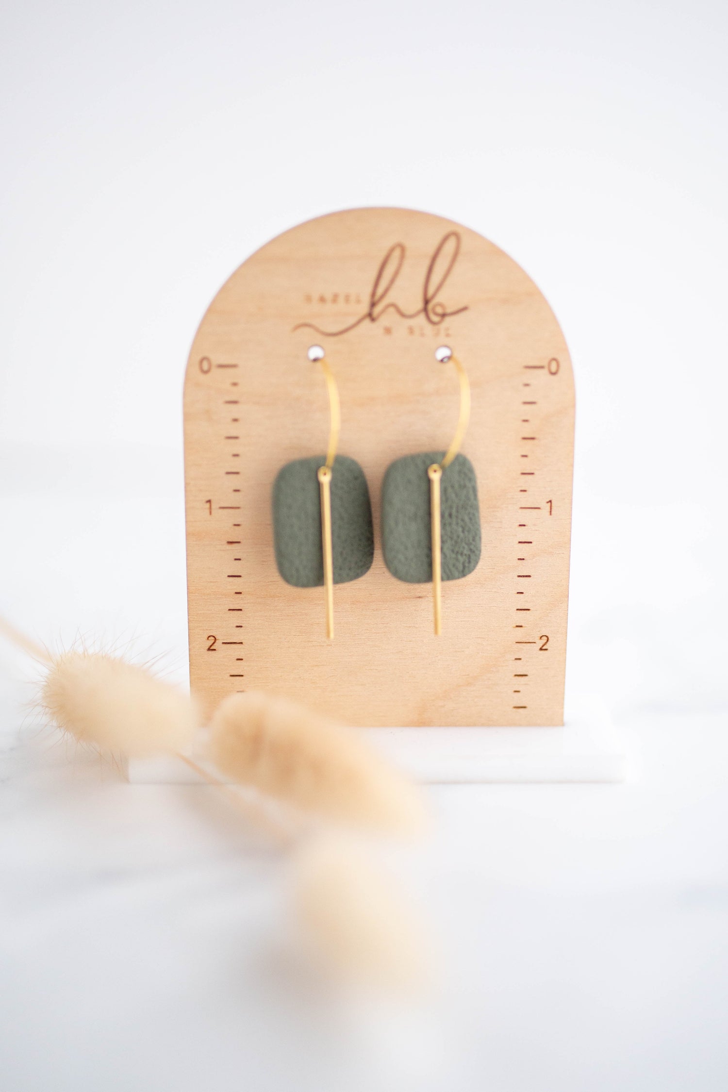 Clay Earrings | Simple Square Hoops | Botanica Collection