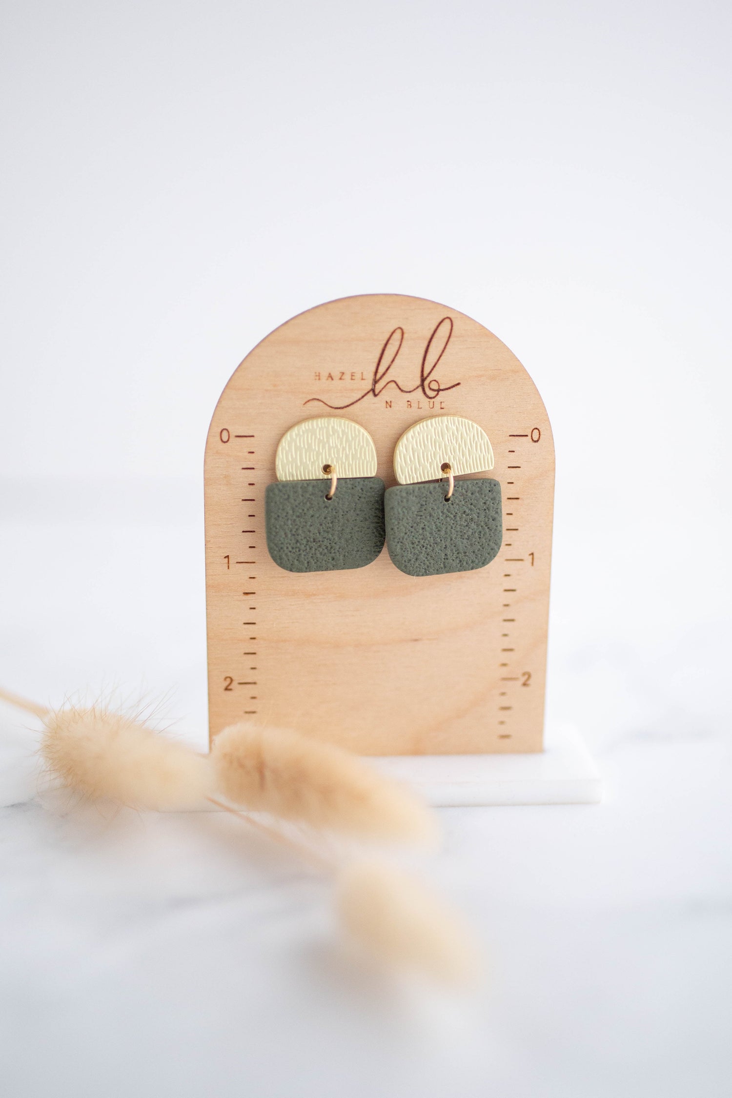 Clay Earrings | Square Dangles | Botanica Collection