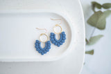 Clay Earrings | Indigo Scallop Dangles | Indigo Daydream Collection