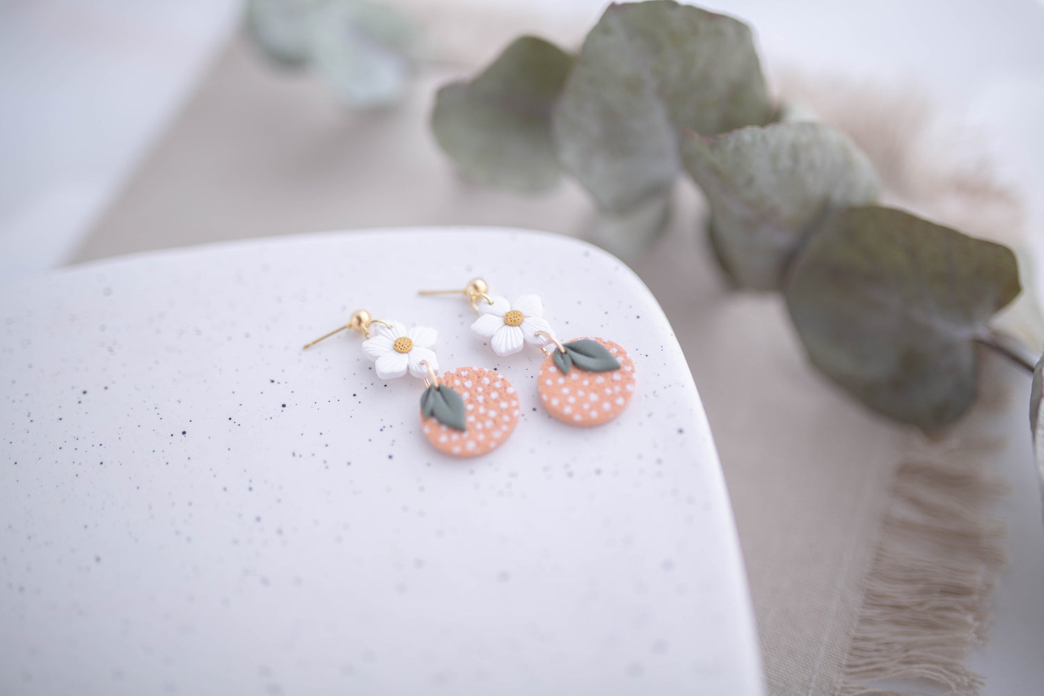 Clay Earrings | Fruit Blossoms | Picnic Basket Collection